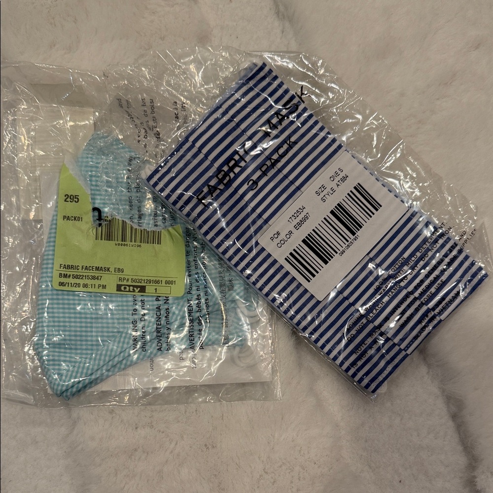 Madewell Blue Striped Fabric Face Mask